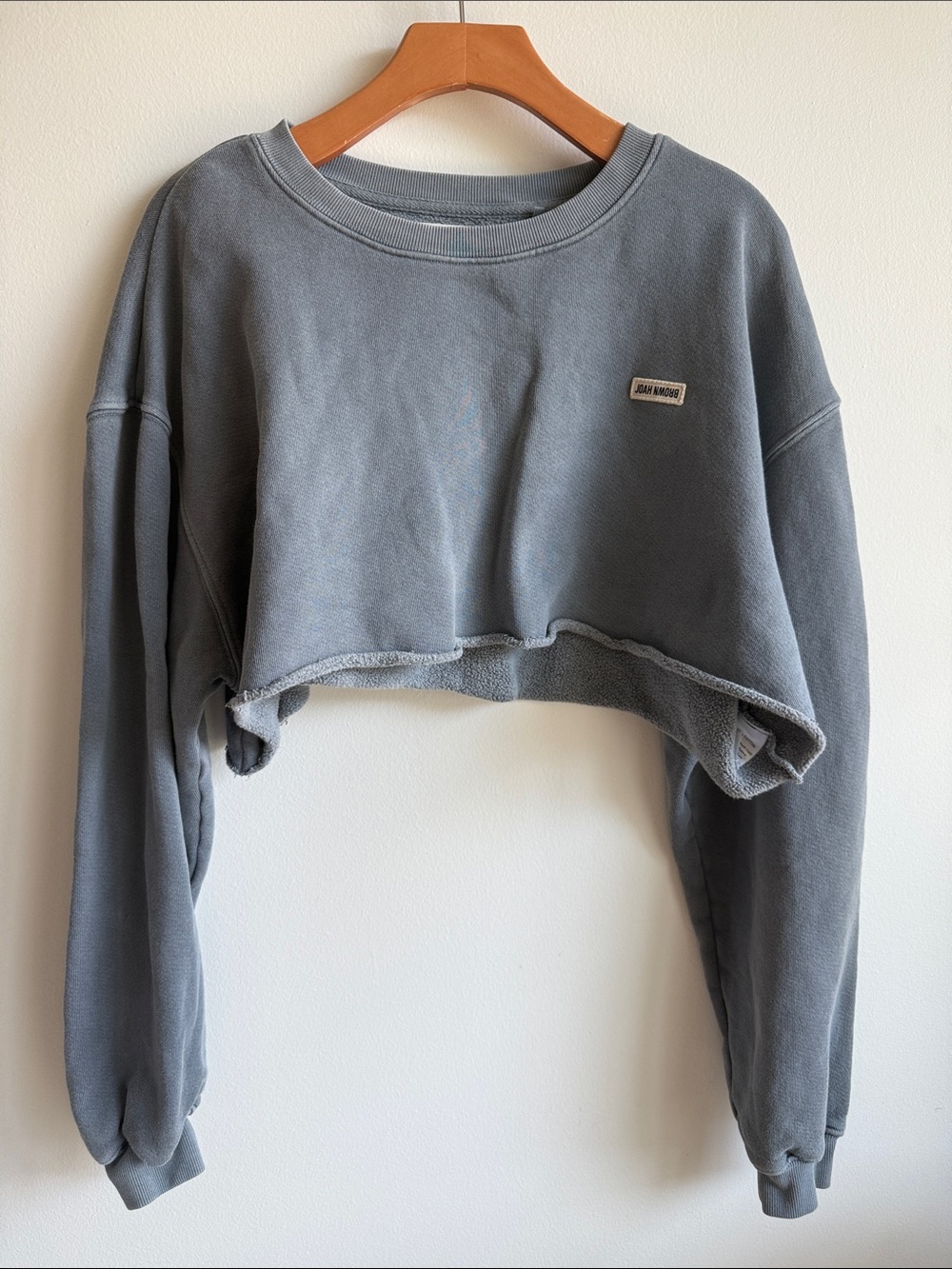 Joah Brown Grey Crop Crewneck Sweatshirt Size Small- Medium